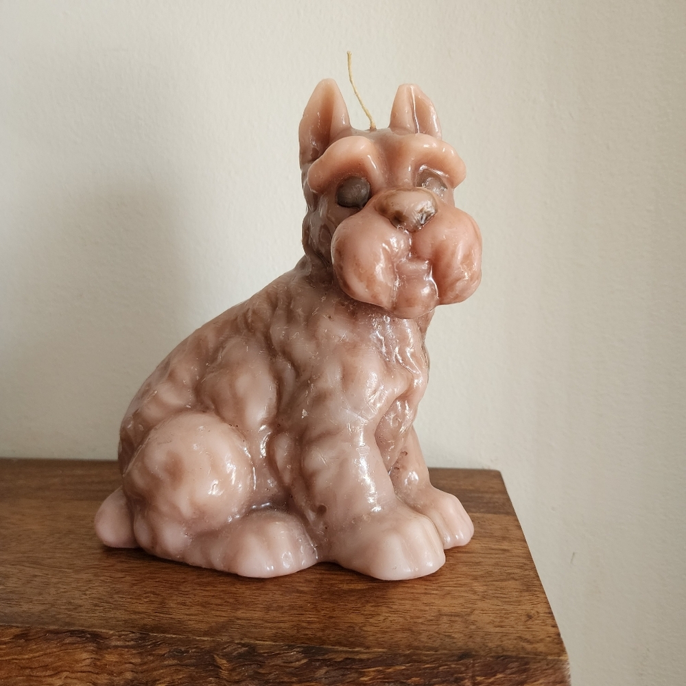 Large Schnauzer Dog Vintage Home Décor Candle